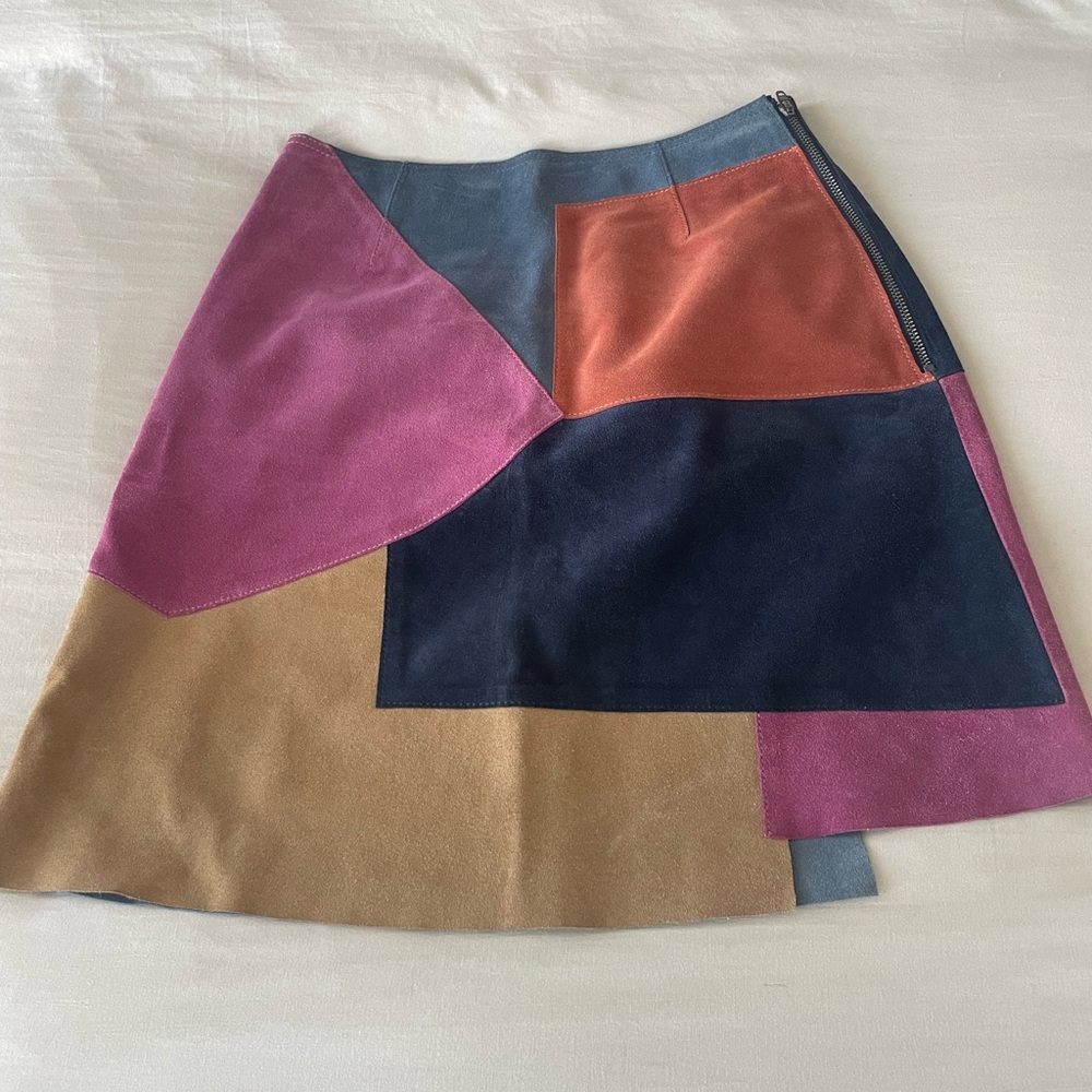 Anthropology Suede mini skirt